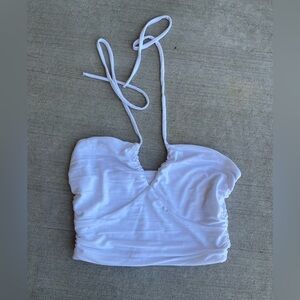 Abercrombie & Fitch white crop tank top